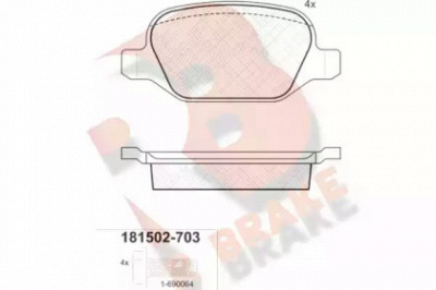 R BRAKE rb1502703 -  Комплект тормозных колодок, дисковый тормоз